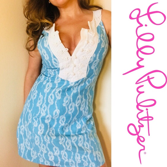 Lilly Pulitzer Dresses & Skirts - Lilly Pulitzer Cotton Rope Blue Nautical Dress 4